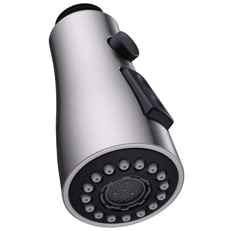 Angle Simple Kitchen Faucet Head Replacement, G 1/2 or 13/16 Inch Male Thread Connector, Tested to NSF/ANSI/CAN 61 & 372, Sink Faucet Sprayer Attachment, Stream Spray and Pause Mode, Brushed Nickel - Image 1